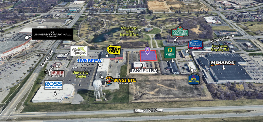 VL on University Dr. in Mishawaka in front of Range USA